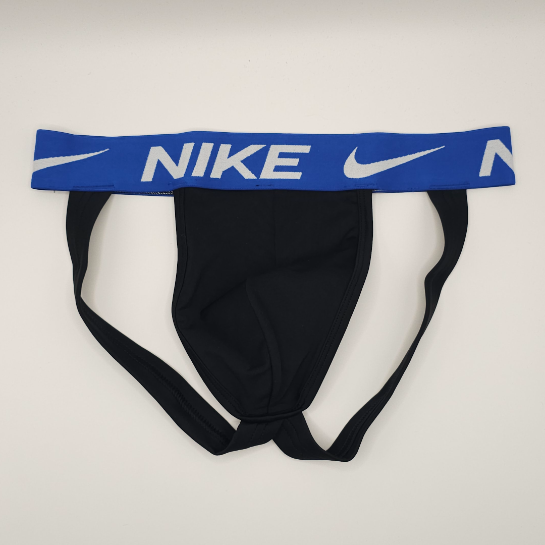 Nike Black Jockstrap (blue Waistband)