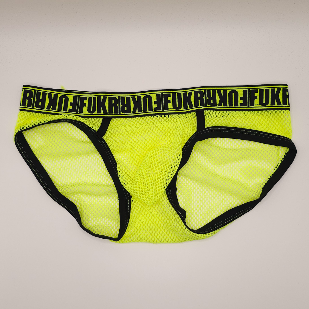 Andrew Christian Fukr Net Brief Neon Yellow