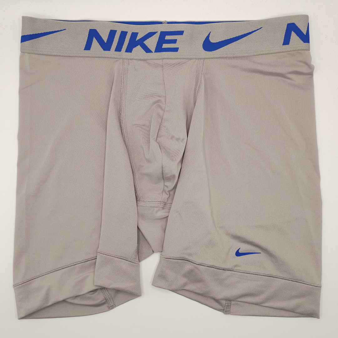 Nike Boxer Briefs (grey With Blue Logo Waistband)