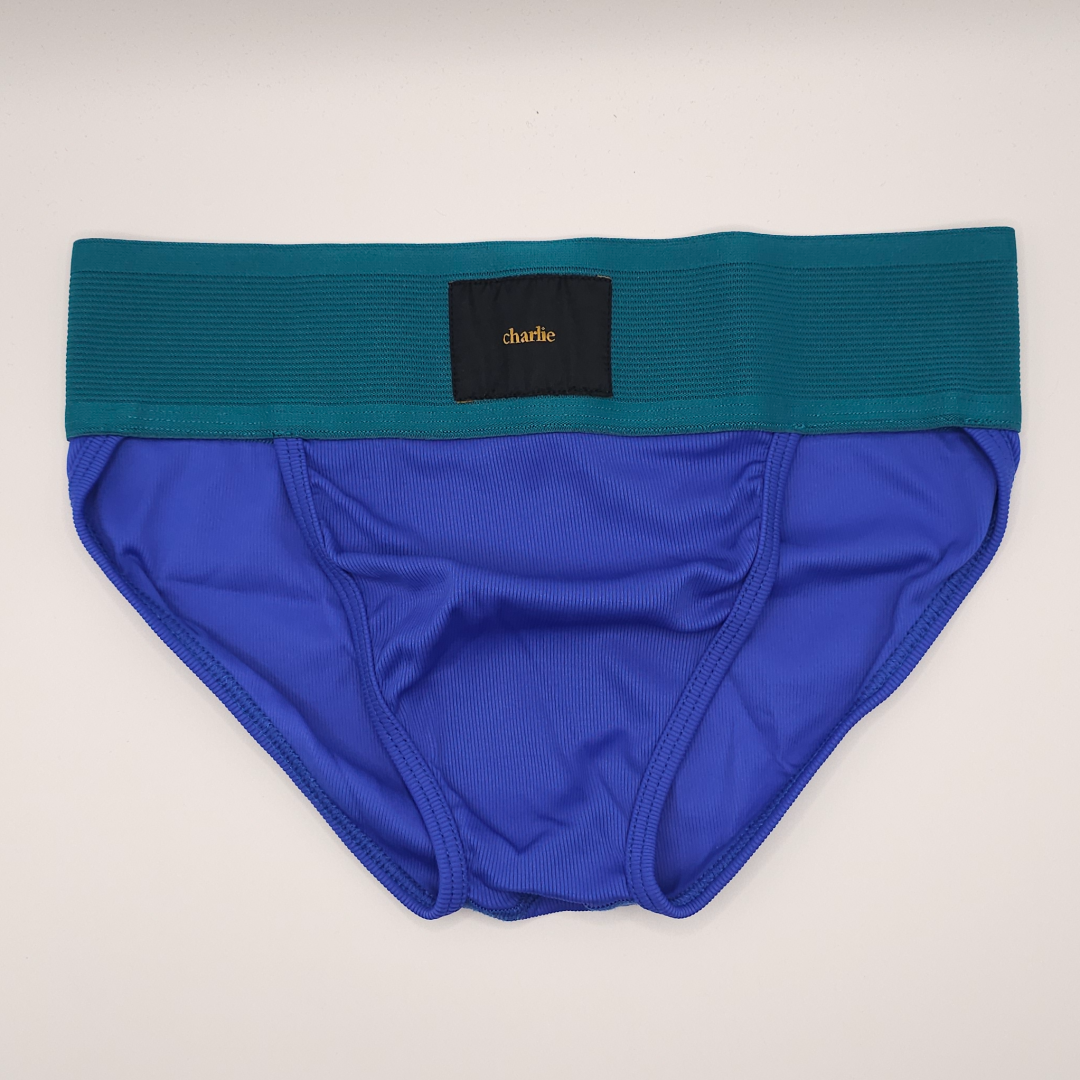 Charlie Chroma Pro Sport Brief (blue - Green Waistband)