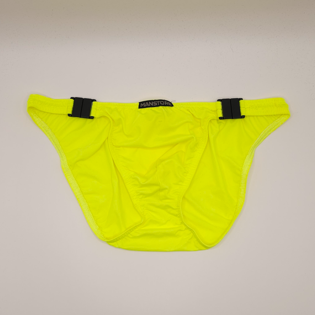 Manstore Neon Yellow Bikini Briefs (with Clip)