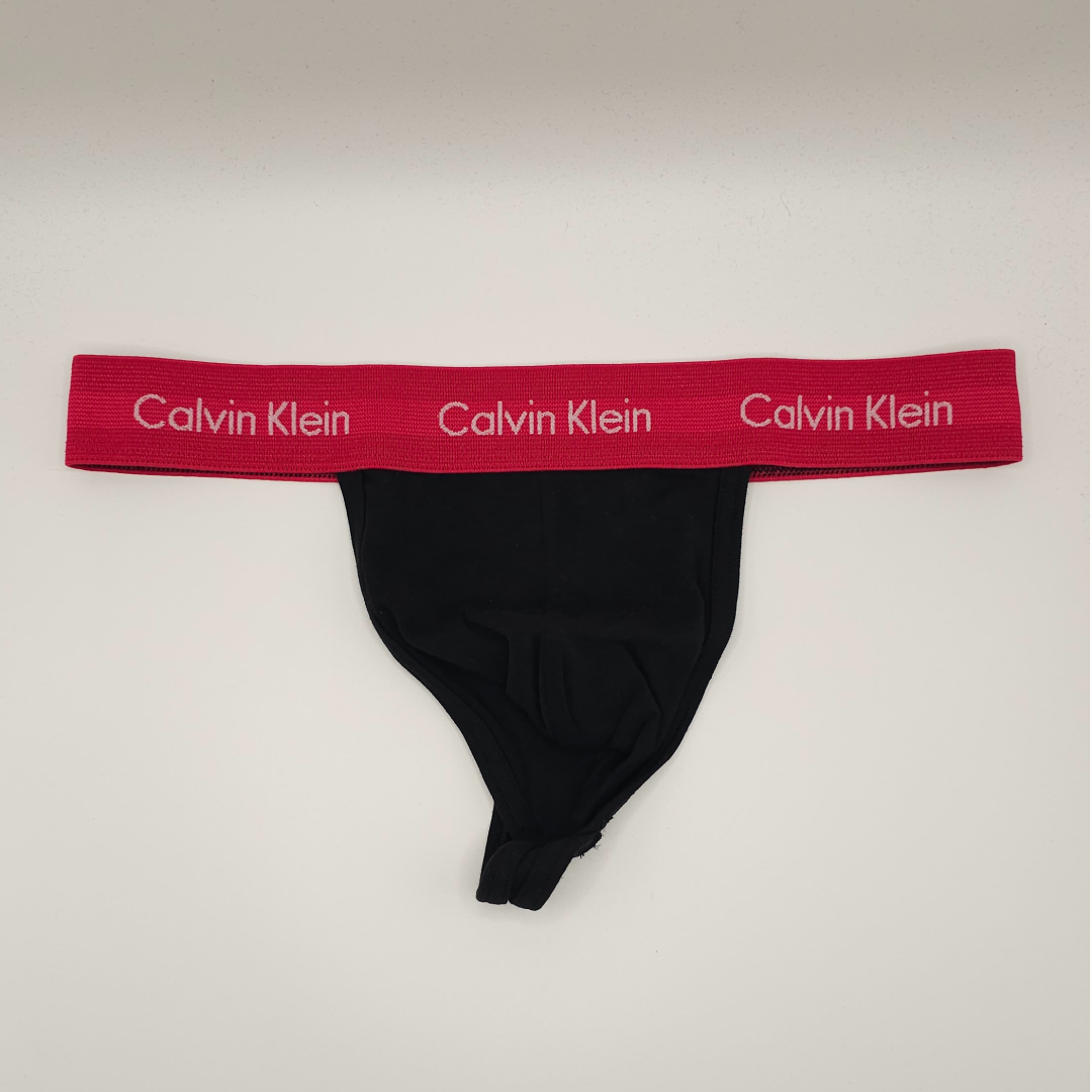 Calvin Klein Thong Black (wine Waistband)