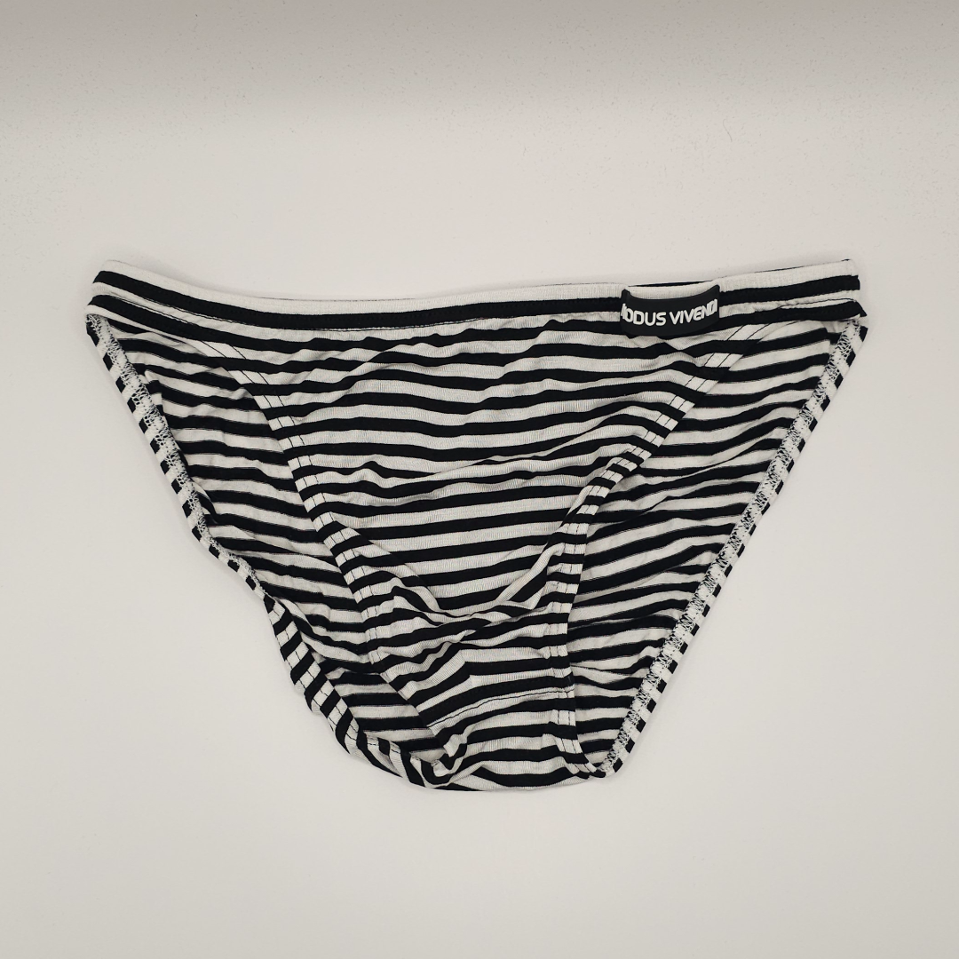 Modus Vivendi Black White Striped Bikini Briefs