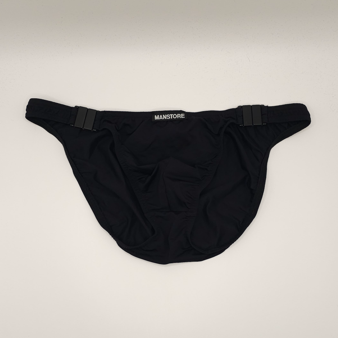 Manstore Black Bikini Briefs (with Clips)