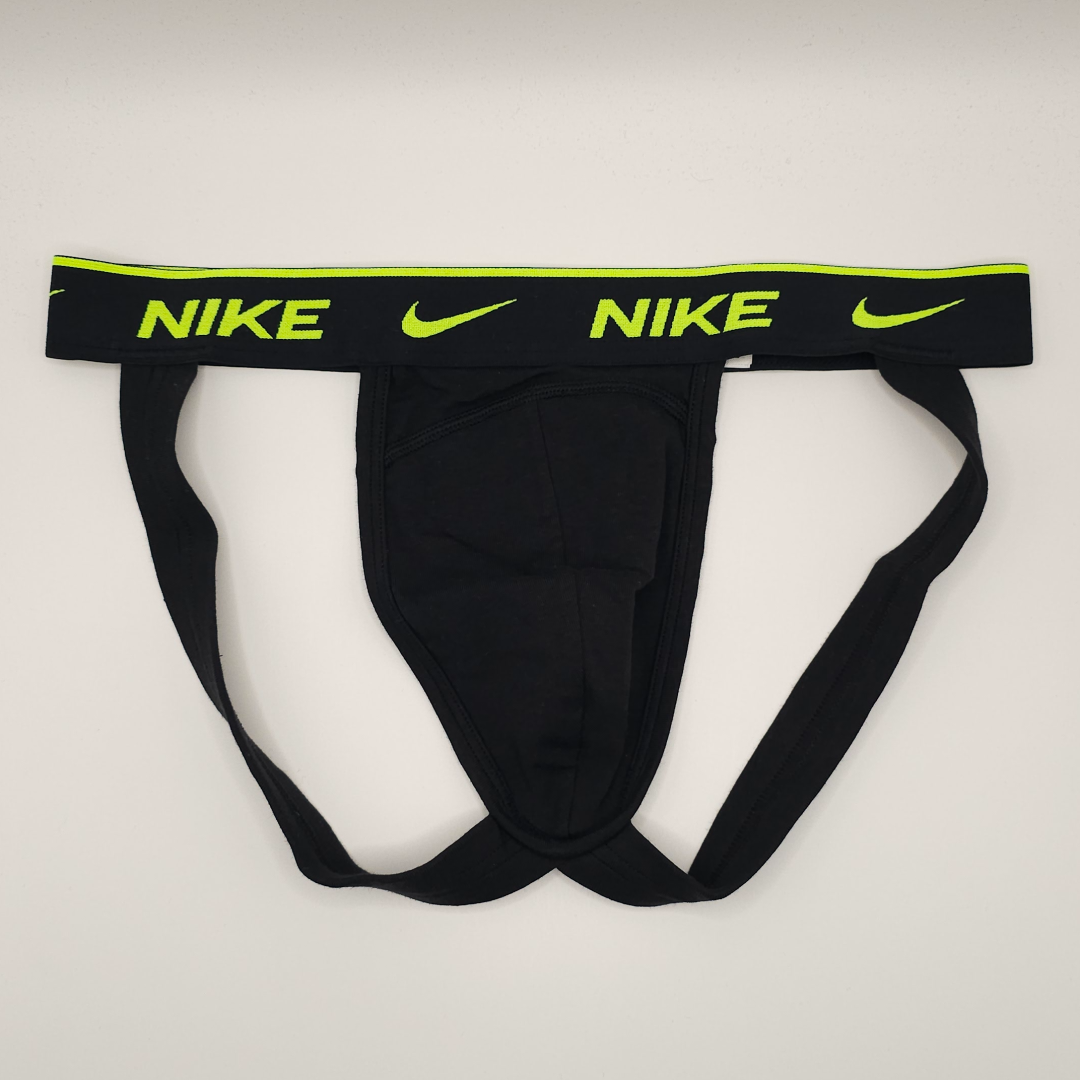 Nike Black Jockstrap (neon Yellow Logo Waistband)