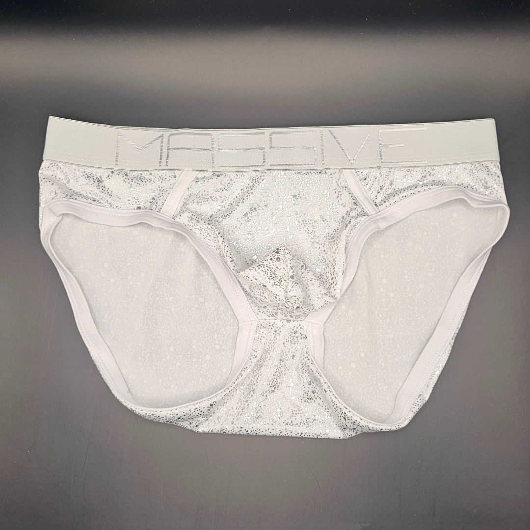 Andrew Christian White Silver Briefs