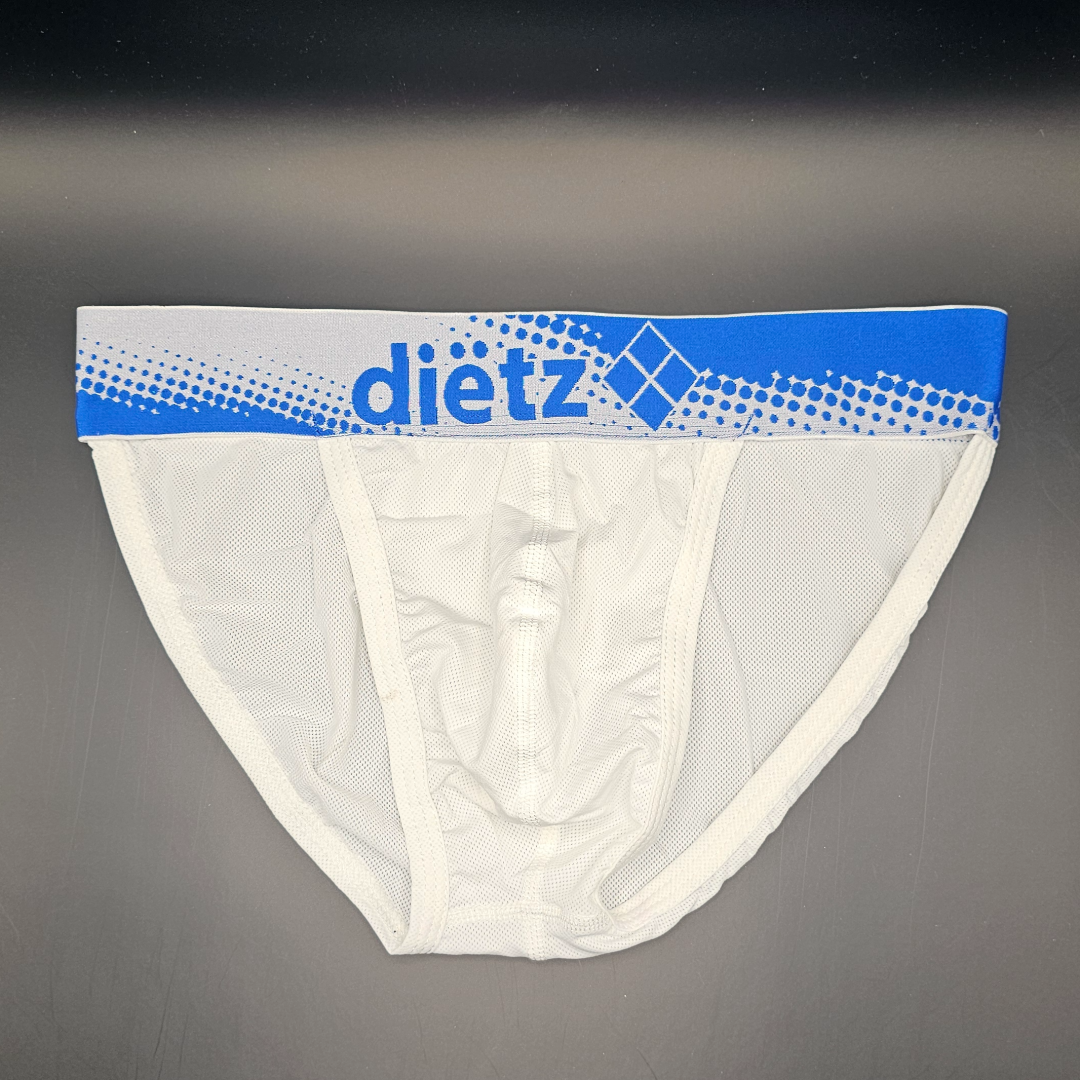 Diëtz White Sports Tanga Briefs (blue Waistband)