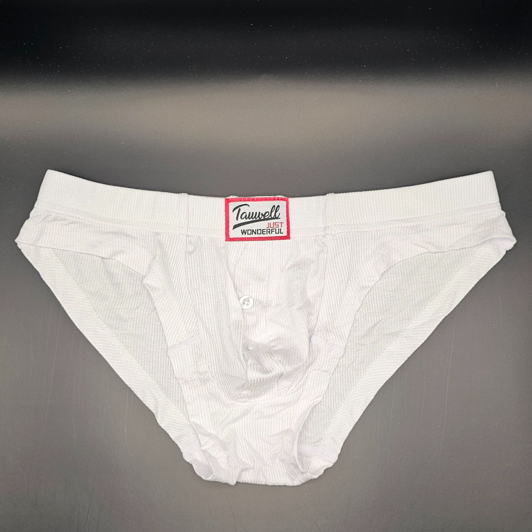 Tauwell White Briefs With Buttons