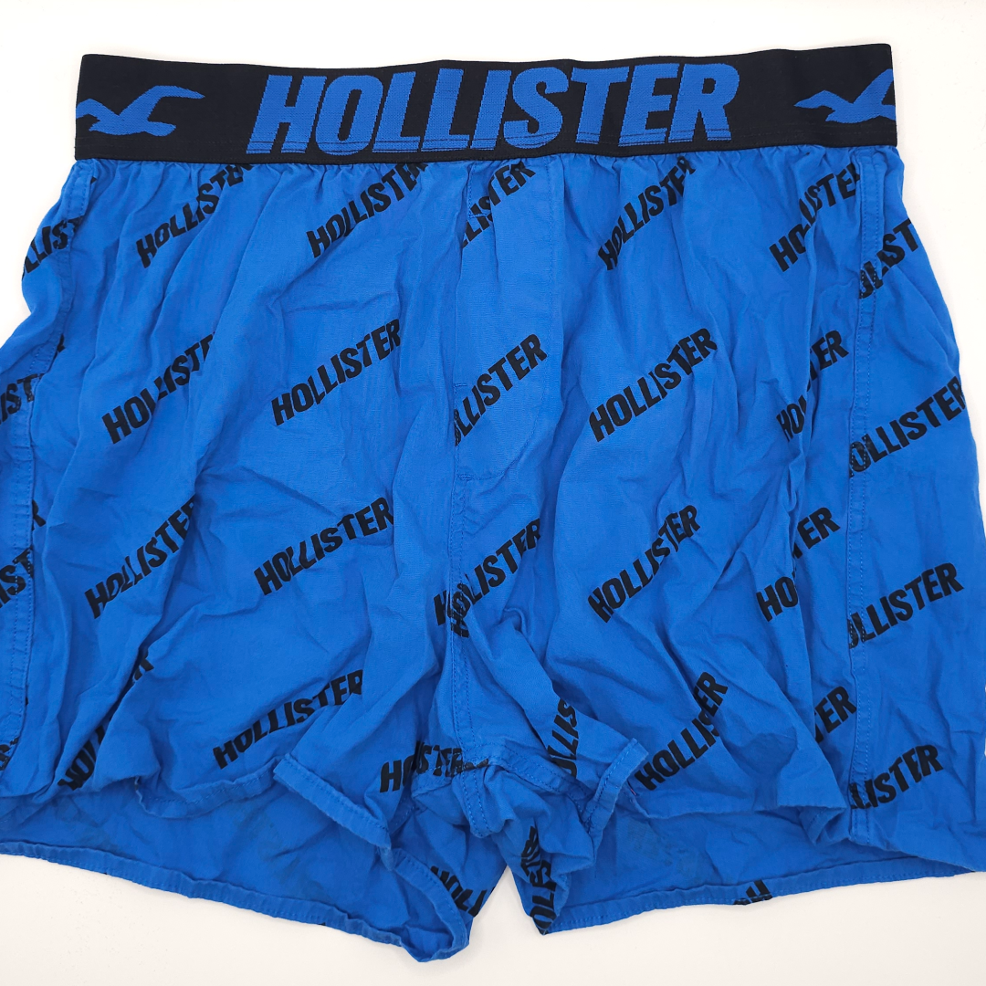 Hollister Cotton Boxer Shorts (blue - Logo Print)