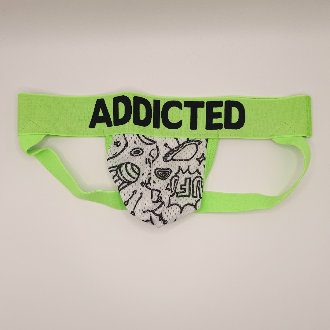 Addicted Jockstrap (neon Green Waistband & Straps)
