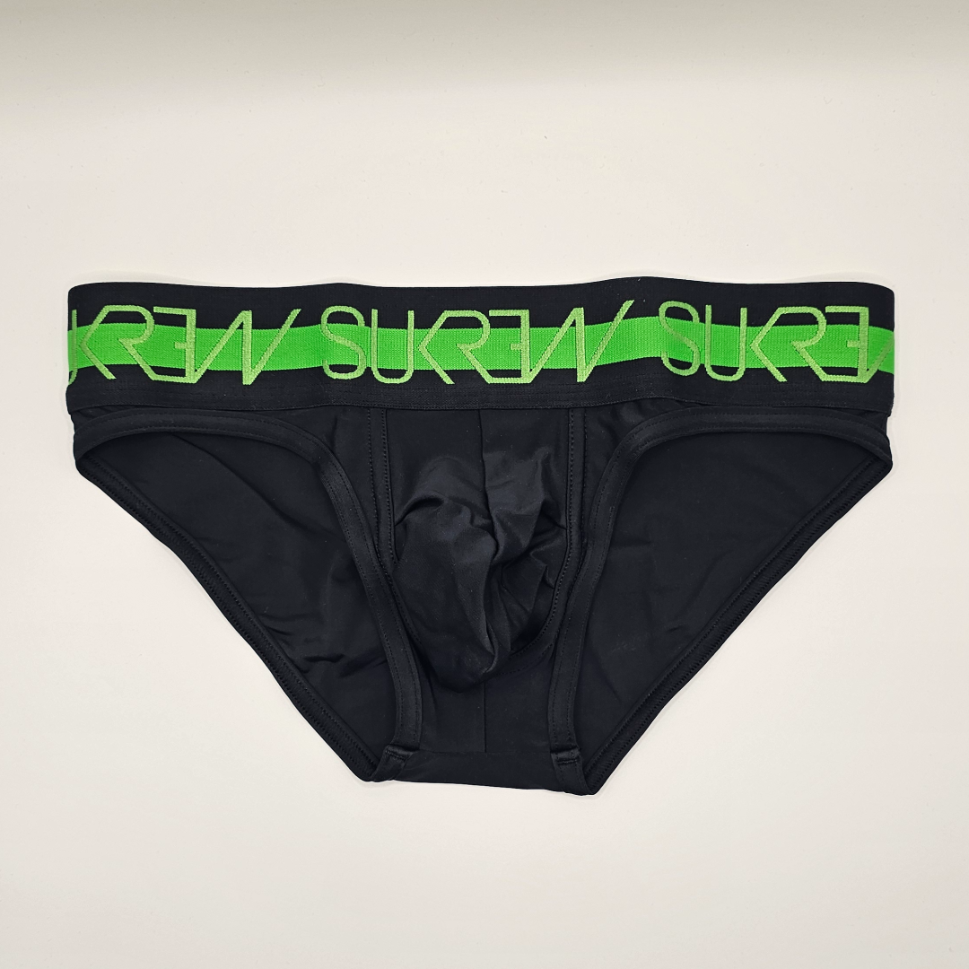 Sukrew Briefs Black (with Neon Highlights Waistband)