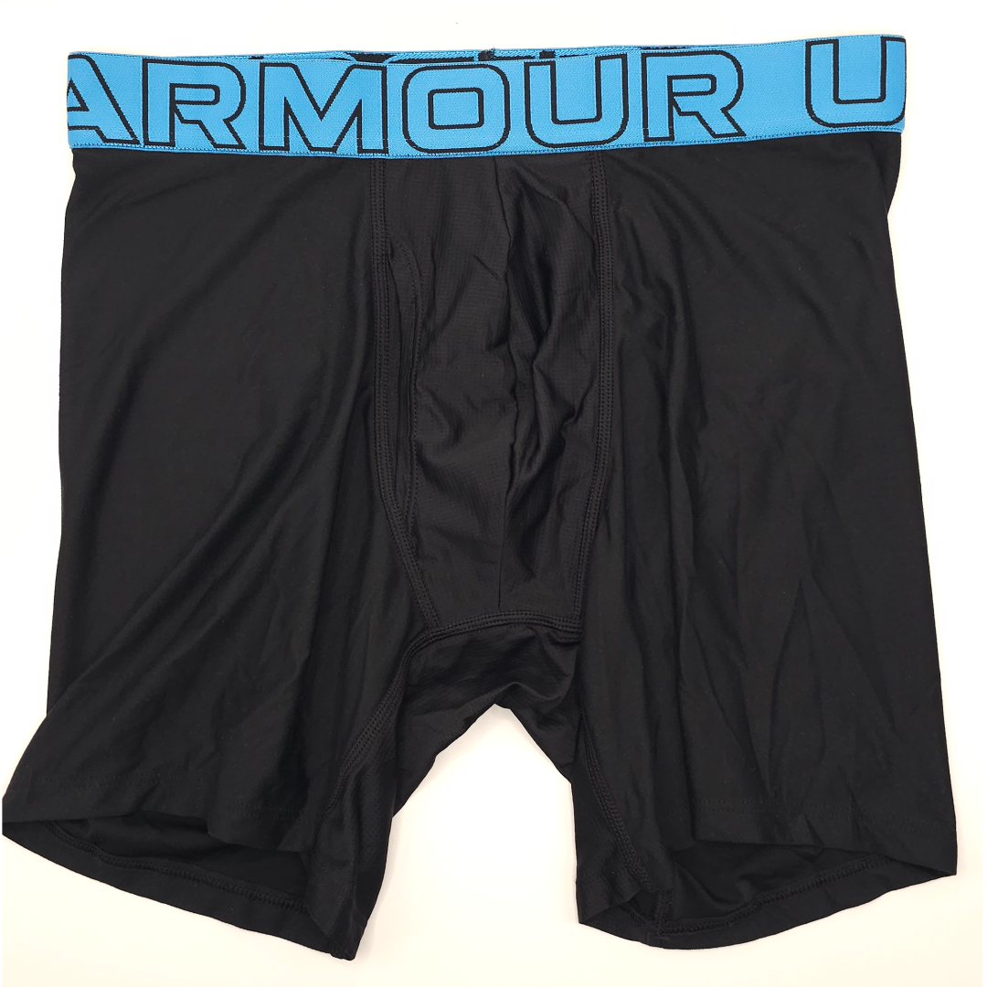 Under Armour Boxer Briefs Black (light Blue Waistband)