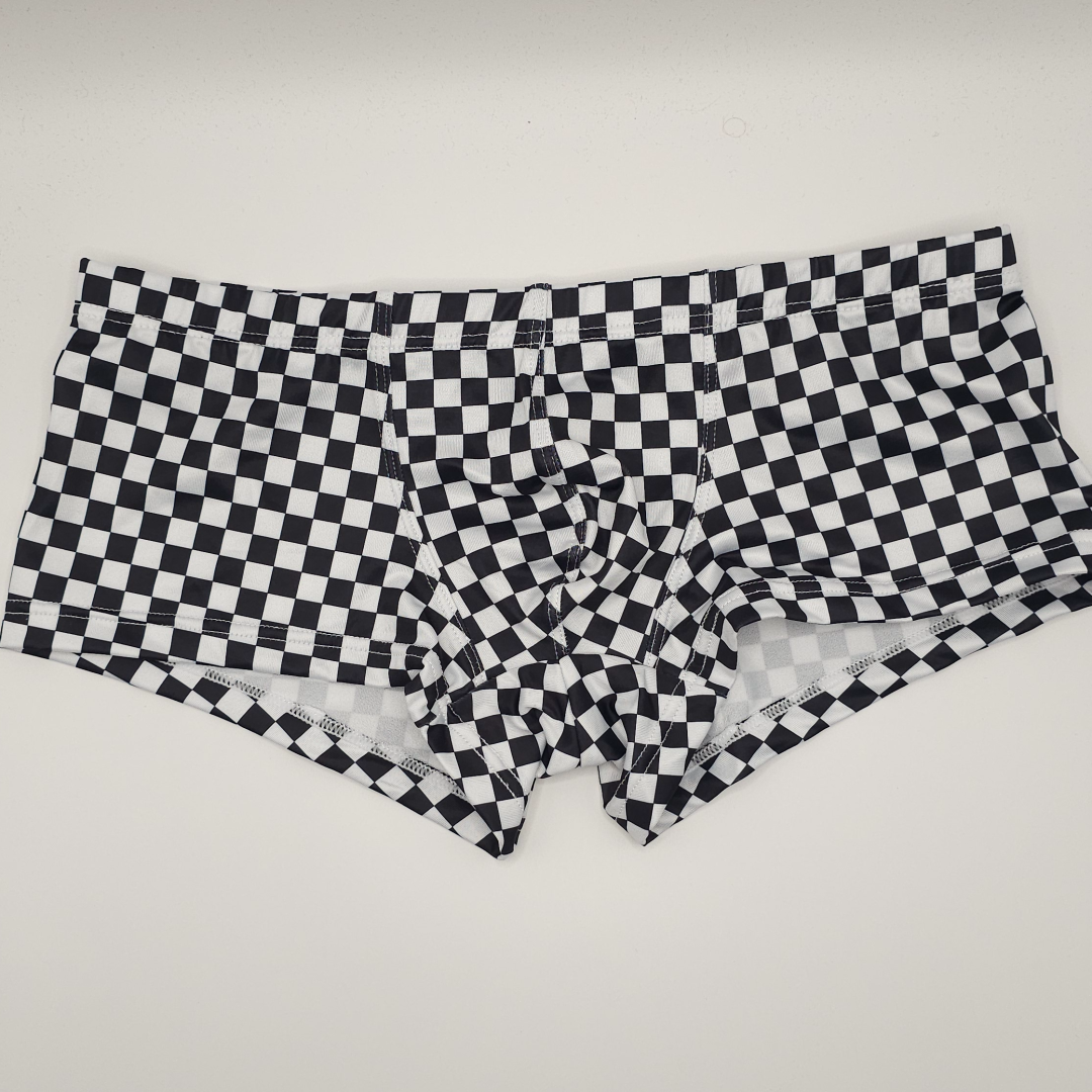 Checkered Black And White Trunks