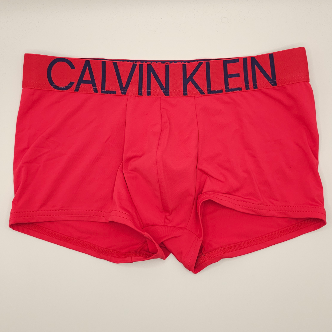 Calvin Klein Pink Mid Rise Solid Stretch Trunks