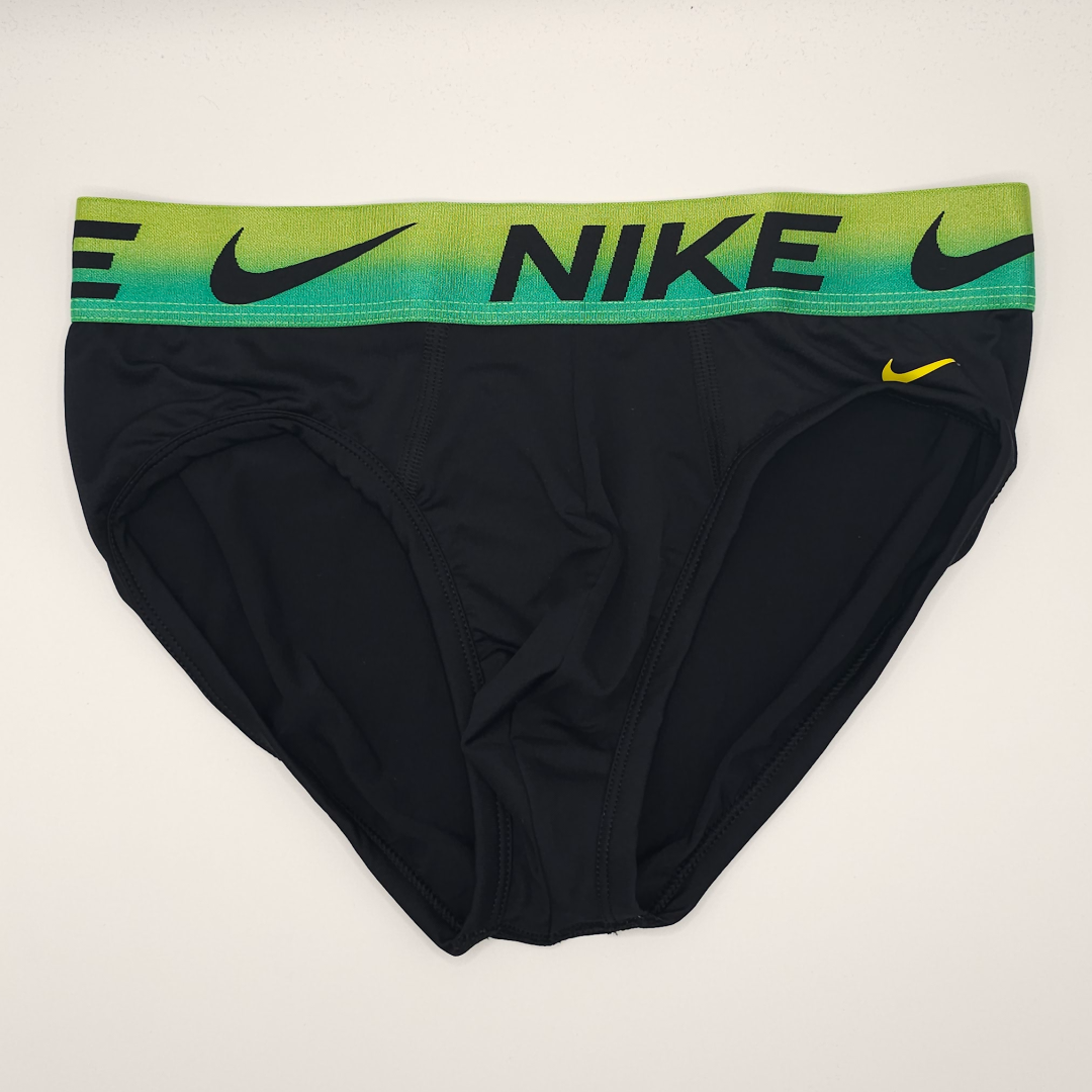 Nike Black Trunks (green Gradient Waistband)
