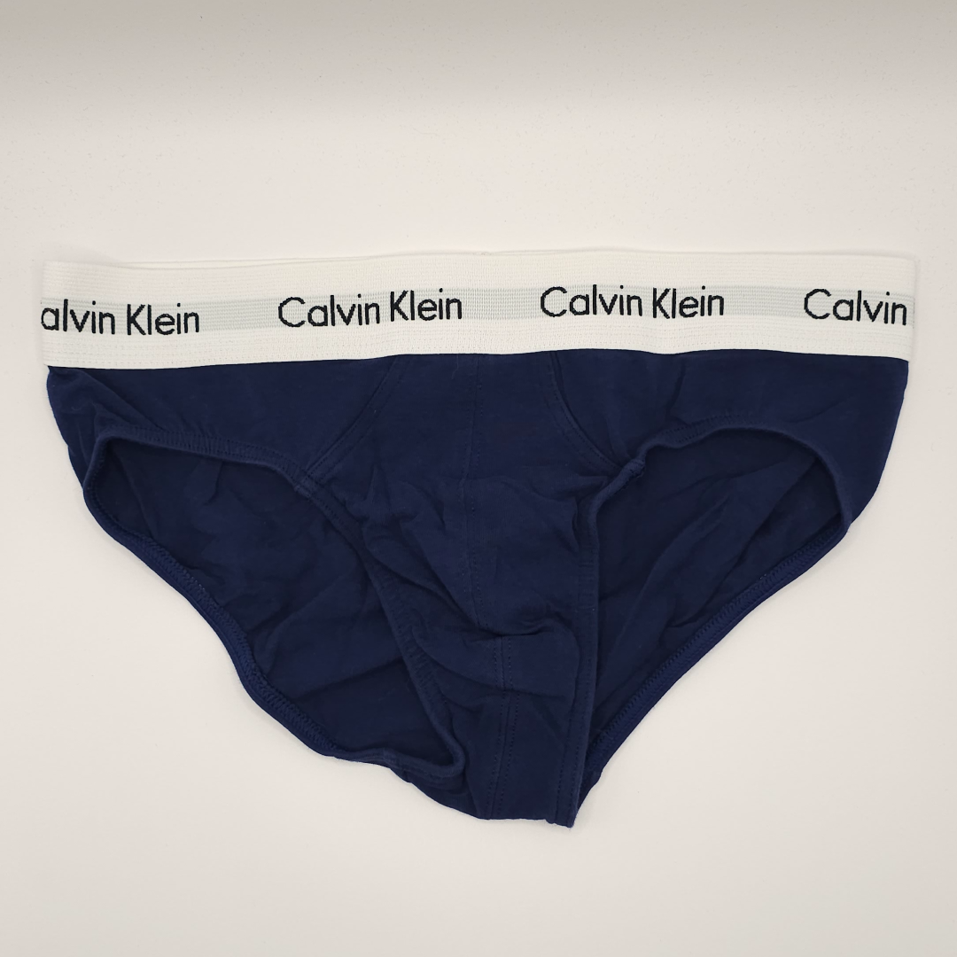 Calvin Klein Navy Blue Briefs (white Waistband)