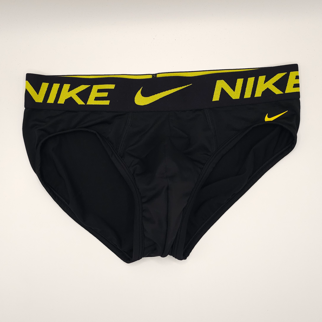 Nike Black Briefs (yellow Logo Waistband)